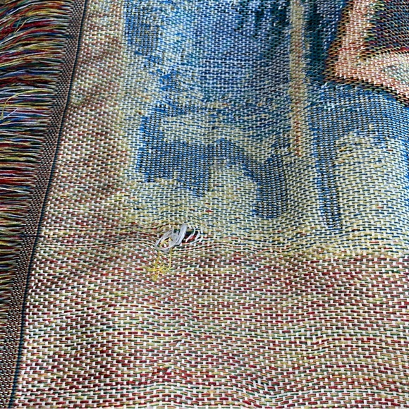 Philadelphia Eagles Vintage 90s Big Helmet Logo Woven Throw Blanket NFL PA - Picture 5 of 6